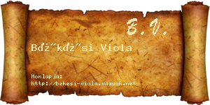 Békési Viola névjegykártya